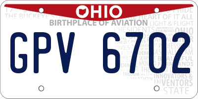 OH license plate GPV6702