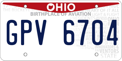 OH license plate GPV6704