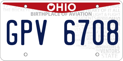 OH license plate GPV6708