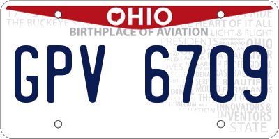 OH license plate GPV6709