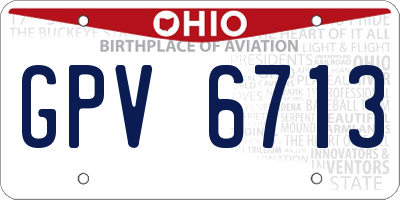 OH license plate GPV6713