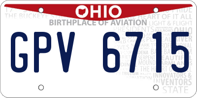 OH license plate GPV6715