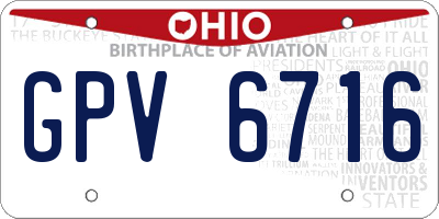 OH license plate GPV6716