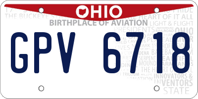 OH license plate GPV6718