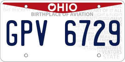 OH license plate GPV6729