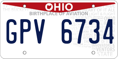 OH license plate GPV6734