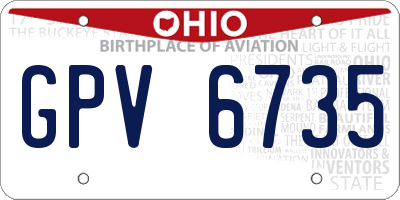 OH license plate GPV6735