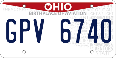 OH license plate GPV6740