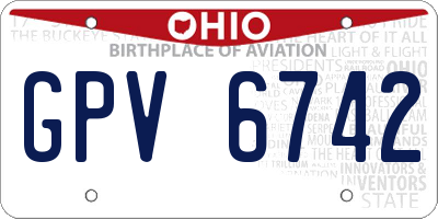 OH license plate GPV6742