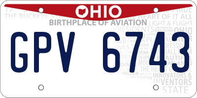OH license plate GPV6743