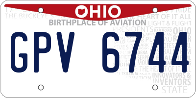 OH license plate GPV6744