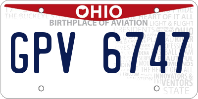 OH license plate GPV6747