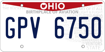 OH license plate GPV6750