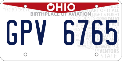 OH license plate GPV6765