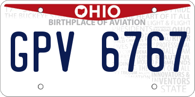 OH license plate GPV6767