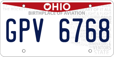 OH license plate GPV6768