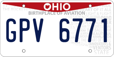 OH license plate GPV6771