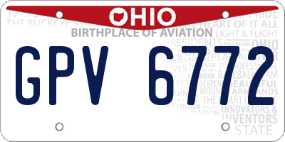 OH license plate GPV6772