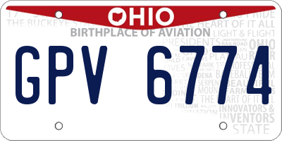 OH license plate GPV6774