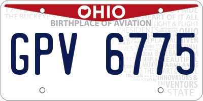 OH license plate GPV6775