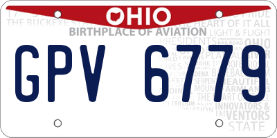 OH license plate GPV6779