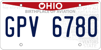 OH license plate GPV6780