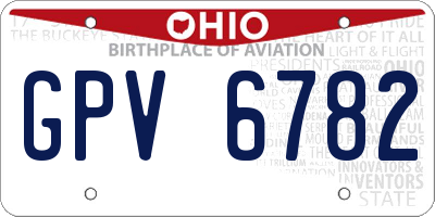 OH license plate GPV6782