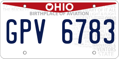 OH license plate GPV6783