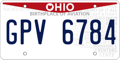 OH license plate GPV6784
