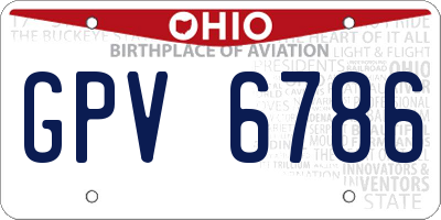 OH license plate GPV6786