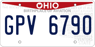 OH license plate GPV6790