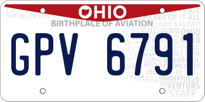 OH license plate GPV6791