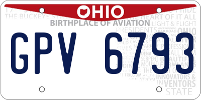 OH license plate GPV6793