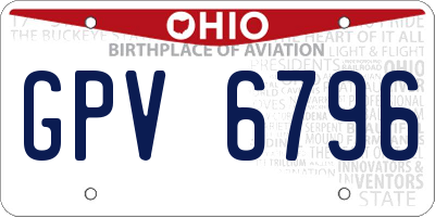 OH license plate GPV6796