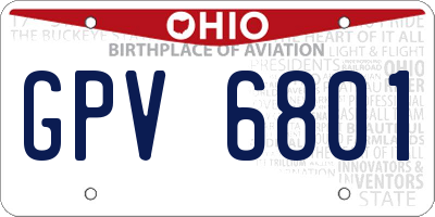OH license plate GPV6801