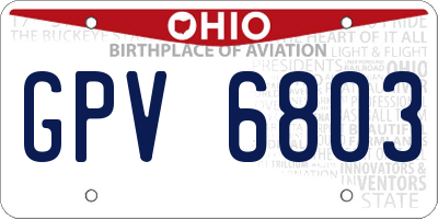 OH license plate GPV6803