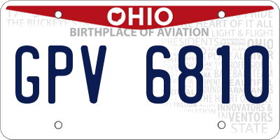 OH license plate GPV6810