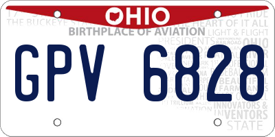 OH license plate GPV6828