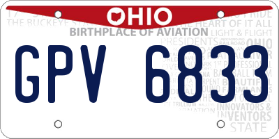 OH license plate GPV6833
