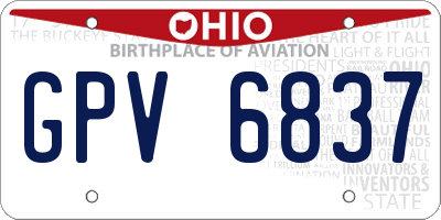 OH license plate GPV6837