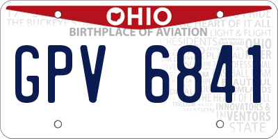 OH license plate GPV6841