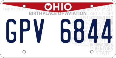 OH license plate GPV6844