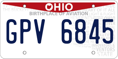 OH license plate GPV6845
