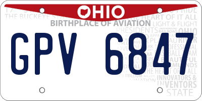 OH license plate GPV6847