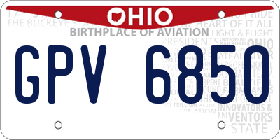 OH license plate GPV6850