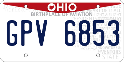OH license plate GPV6853