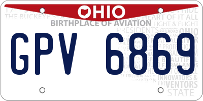 OH license plate GPV6869