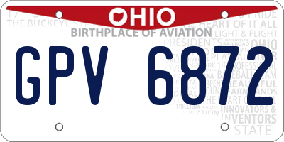 OH license plate GPV6872