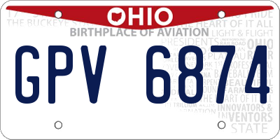 OH license plate GPV6874