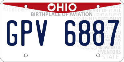 OH license plate GPV6887